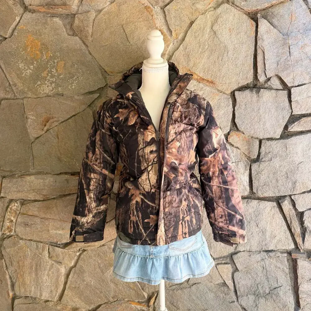 Columbia Youth Timberwolf Realtree Camouflage Hooded Hunting Jacket Size M
